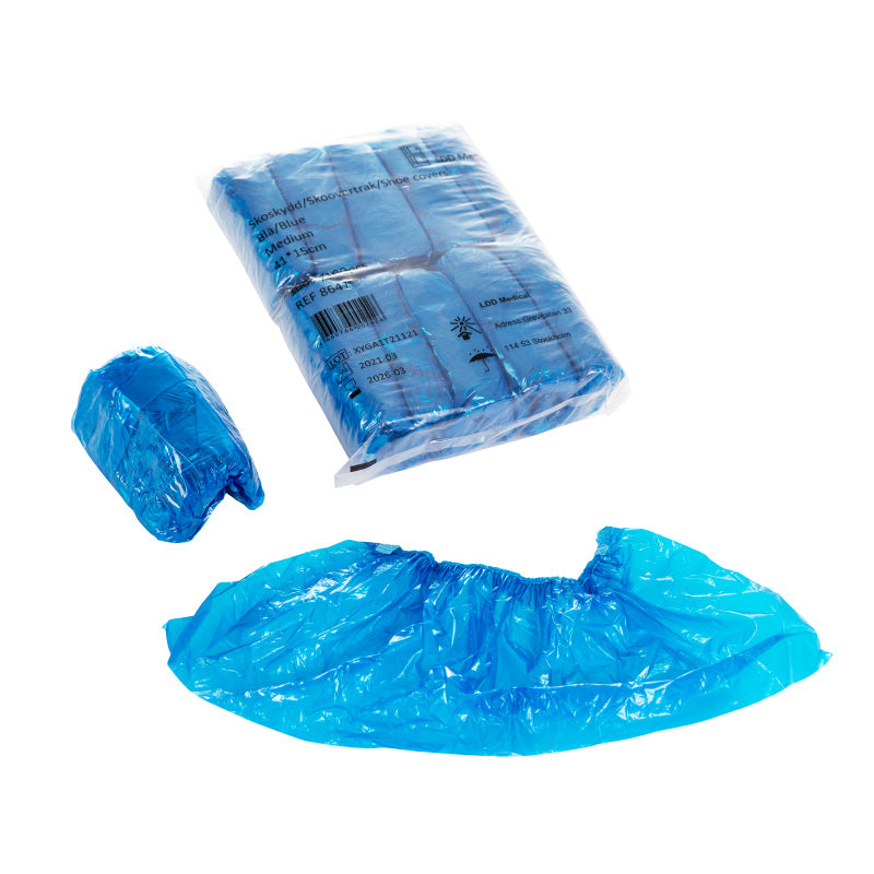 Blå PE-skoskydd (15x40 cm): Skydd för dina Golv - 20 Förpackningar med 2000 st